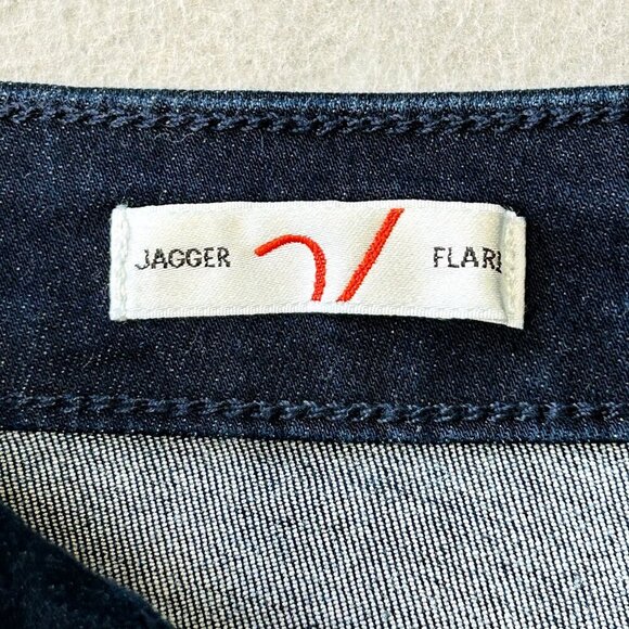 Vigoss Jagger Flare Dark Blue Denim Jeans Size 30 Mid-Rise Stretch Cotton Blend - Picture 15 of 15